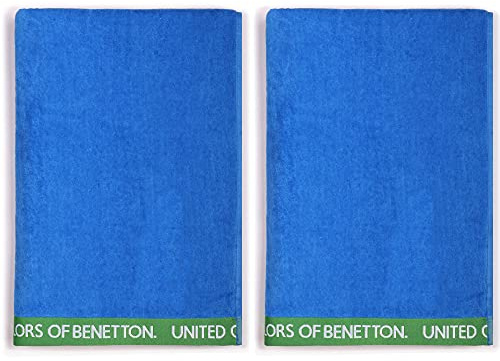 United Farben of Benetton, Set 2 Strandtücher, 90 x 160 cm, 380 g/m², 100% Baumwolle, Blau