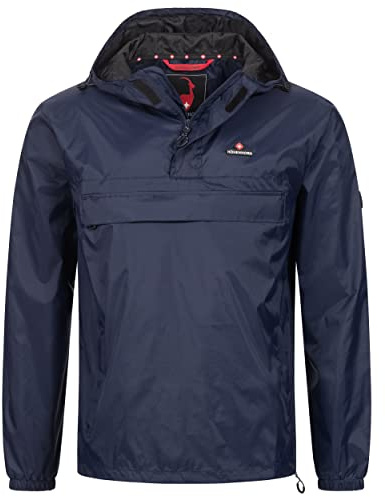 Höhenhorn Lepon Herrjacka, vindjacka, slip-jacka, regnjacka, anorak träningsjacka med bröstficka, storlek S till 3XL, Mörkblå, L