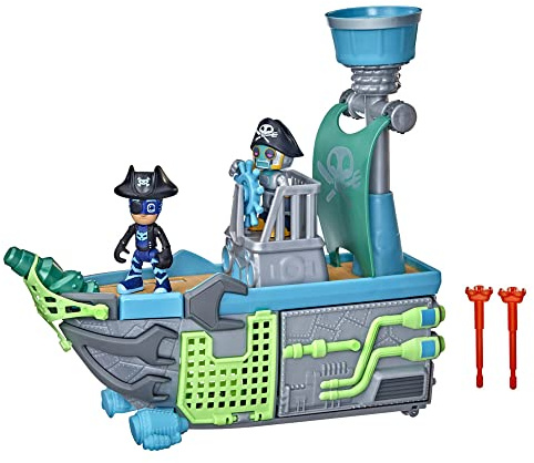 PJ MASKS Sky Pirate slagskepp förskoleleksak, fordon lekset med 2 actionfigurer för barn i åldrarna 3 år och uppåt flerfärgad F3665