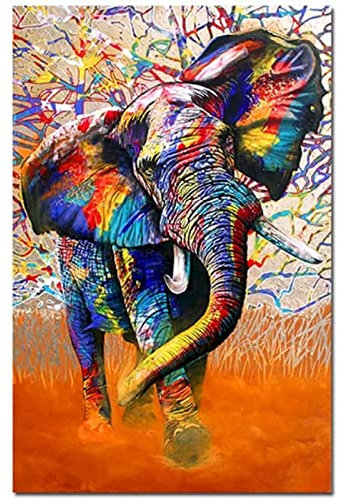 Taxpy Ölgemälde Nach Zahlen Elefant, Ohne Rahmen, 50 X 70 Cm Diy Ölgemälde Malen Nach Zahlen Erwachsene Kit Zoll Für Anfänger, Kreative Digitale Leinen Leinwand