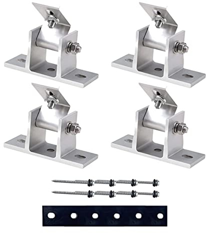 Trango 4er Set ST-0027 Vario verstellbare Aluminium Solarmodul Halterung für Flachdach, Wand, Boden, Boot, Wohnmobil stufenlos einstellbar Neigungswinkel 10-60° Klemme zur Montage von PV-Photovoltaik
