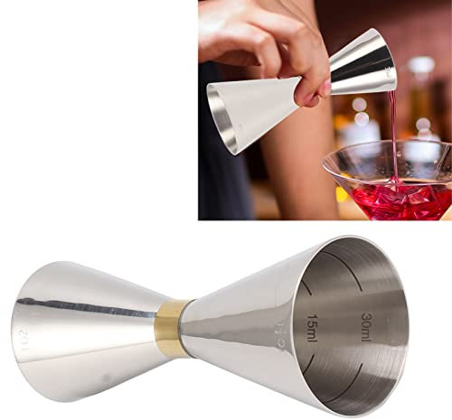 BestAlice Jigger para Bartending, Jigger de Cóctel Doble, Taza Medidora de Jigger de Acero Inoxidable, Taza Jigger de Cóctel de 30 Ml/45 Ml para Fiesta en el Bar en Casa(Plata)