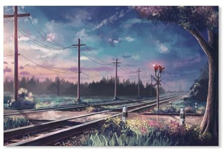 Puzzle 1000 Teile Erwachsenen Puzzle，Bäume, Schienen, Masten, Eisenbahn，Kind Aus Karton Puzzle Panorama Art DIY Leisure Game Fun Geschenk Spielzeug Geeignete Freunde Familie（38x26cm）-A391