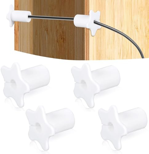 4 PCS Cable Grommet, Cable Wall Grommet, Grommet Kit, Wall Grommets, Cable Grommet Kit, Silicone Cable Grommet Wall Grommet, for Ethernet Cable and Furniture Wire (White) ﻿