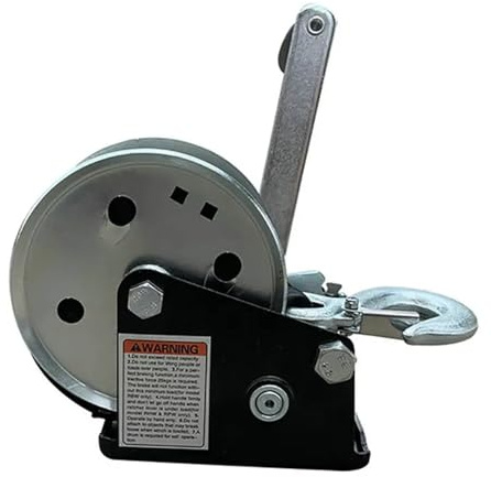 YQVEOT Hand Winch, 2500P Heavy Duty Boat Truck Self Locking Hand Manual Winch, Ratcheting Handle Easy Pulling Lifting Wire Rope Sling Hand Winch for Trailer, Boat or ATV Towing(2000P Cable 30M)