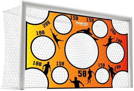 Neo-Sport målvägg, tränare, fotbollsmål 300 x 200 cm, fotbollsmatta med skjuthål, vattentät orange