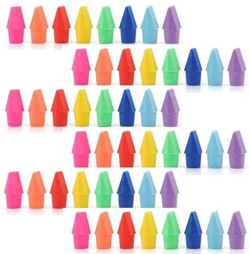 48pcs Erasers for Pencils Colorful Pencil Top Erasers, Eraser Cap Tops, Pencil Erasers for Teachers Students Classroom Home and Office