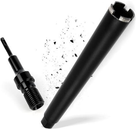 Corona de Perforación de Diamante,Corona Hormigon,1¼ Pulgadas, UNC, D 51 mm,L 450 mm,con Adaptador SDS Plus,para Hormigón, Hormigón Armado,Mampostería,Piedra,Granito