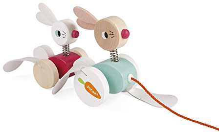 Janod J08207 Wooden Pull-Along Rabbit Family, Einheitsgröße