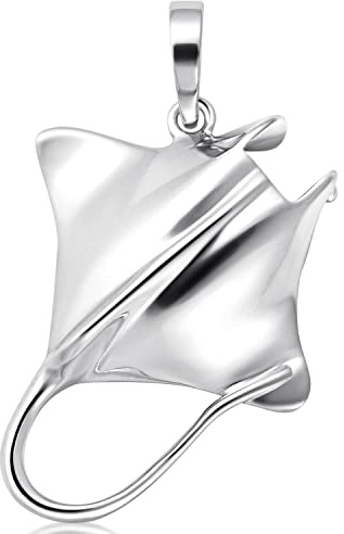 MATERIA by Matthias Wagner Rochen Kettenanhänger - Stachelrochen 925 Silber Anhänger rhodiniert 8g mit Box KA-61