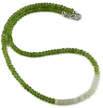 Peridot Kette mit Opal edelsteinkette Welo Collier Grün Damen Halskette
