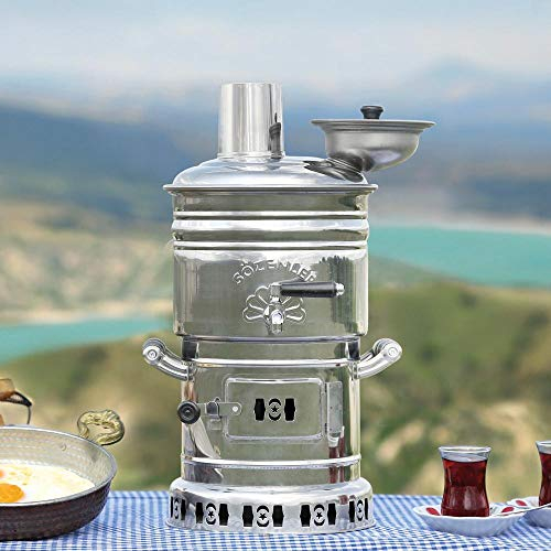 Tubibu Samovar Free Energy Water Heater 4L /150 Oz Semaver Samavar Boat Camping Hiking Hunting Yachting Tea Kettle (4 LT)