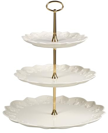 Villeroy & Boch - Toy's Delight Royal Classic Etagere Weiß, Serviergeschirr, Etagere zum Servieren von Obst, Gebäck oder Antipasti, Etagere 3 Etagen, Premium Porzellan