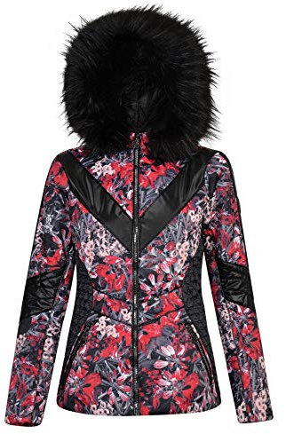 Dare 2b Julien Macdonald Emperor Satin Skijacke Gr. 38, Blumenmuster mit roten Schmucksteinen