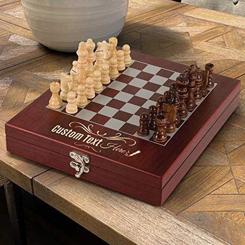 Personalized Rosewood Finish Chess Set
