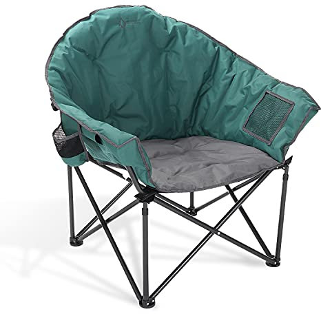 ARROWHEAD OUTDOOR Oversized Heavy-Duty Club Folding Camping Chair, Pocket