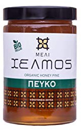 Helmos Miele di Pino Greco Biologico 450 g | Miele di pino greco biologico Helmos 450 g, 100% naturale, gusto intenso e ricco aroma di bosco