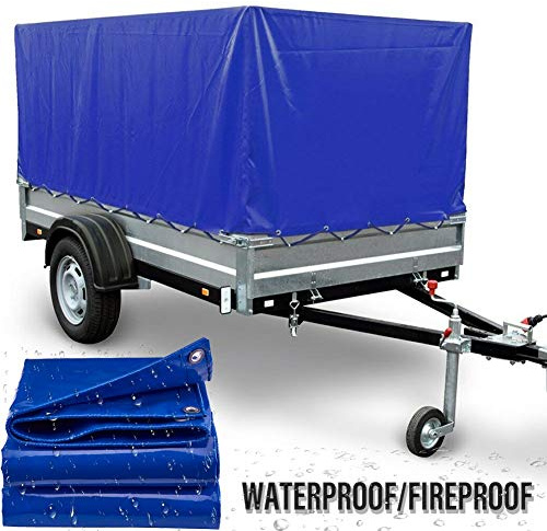 LSXIAO Heavy Duty Tarpaulin, Fire Prevention Industrial Flame Retardant Fabric Glass Fiber PVC Coating with Grommet Outdoor Tent, Truck, Parasol Cover (Color : Blue, Size : 1.2X2M)