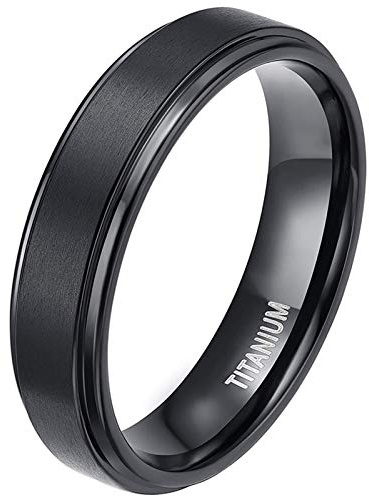 Zakk ring män kvinnor titan förlovningsringar vigselringar vigselringar svart borstad 4 mm 6 mm 8 mm, 65 (20.7), Titan