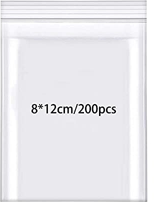 Rshuhx Bolsas Plastico Transparente Resellables Bolsa Sellada Pequeñas Engrosamiento 160μm 200 Piezas 8cmX12cm Bolsas Plastico Autocierre para Caramelo Bombones Embalaje de Comida Joyería