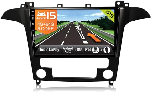 JOYX Android 12 bilradio passar Ford S-Max (2007–2008) – [4G 64G] – inbyggd DSP/Carplay/Android bil – kamera MIC gratis – 9 tum 2 Din – rattkontroll 4G WiFi BT DAB fast båt 360-kamera