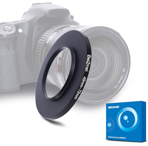 49 mm à 72 mm. Anneaux adaptateurs de filtre pour objectif compatibles avec tous les objectifs de 49 mm à 72 mm. Filtre UV, ND, CPL, 49 mm à 72 mm. Bague de filtre