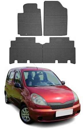 OMAC Fußmatten für Toyota Yaris Verso 1999-2005 Gummi 4X Schwarz