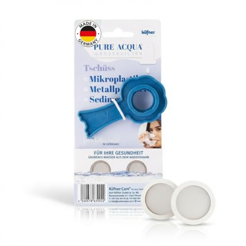 Wasserfilter für den Wasserhahn (M22/M24), 2 Stück – Filtert Mikroplastik, Metall & Sedimente – Einfacher Filteraufsatz für Trinkwasser – PURE ACQUA von Küfner Care