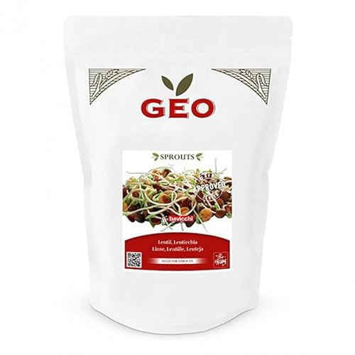 GEO Graines à Germer - Lentille - Graines à Cultiver Bio pour Salades et Plats avec Germination Rapide pour Culture en Germoir - 600g
