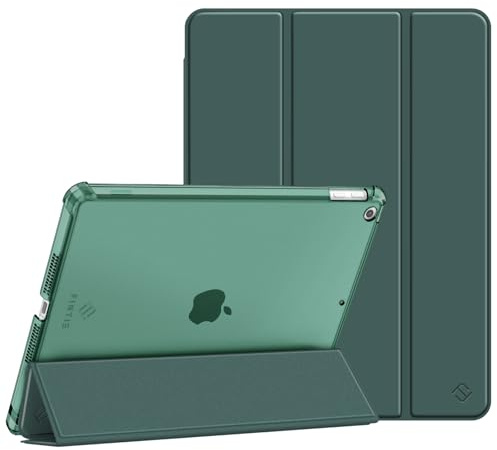 Fintie Hülle für iPad 9./8./7. Generation 10.2 Zoll (Modell 2021/2020/2019) | ultradünne leichte Schutzhülle mit Stifthalter, transparenter Rückseite Case Cover, Auto Schlaf/Wach Funktion, Nachtgrün