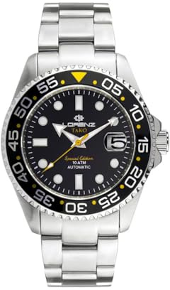 Lorenz Tako Special Edition 030254FF - Orologio Sportivo da uomo automatico - Orologio in acciaio inossidabile Subacqueo fino a 100 metri - Cofanetto a forma di casco da sommozzatore