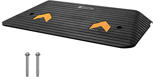 VEVOR Upgraded Rubber Threshold Ramp - 3 Rise Door With 1 Channel, Natural Rubber Car Platform With Non-Slip Textured Surface, 33069 lbs Load Capacity for Wheelchair and Scooter