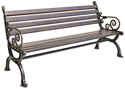 LOERSS Große Patio-gartenbank, Aluminium-parkbänke Für Den Außenbereich, Metallbänke Für Den Außenbereich, Parkhofmöbel, Außenbänke, Rostschutz, Für Den Parkhof-Veranda-Weg-Hof(150cm/59in)