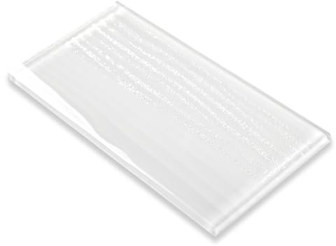 Adedeo 32 Stück Glas Subway Fliesen 3 x 6 Zoll Weiß Glasfliesen für Backsplash Badezimmer Dusche Wand