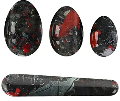Undrilled Yoni Egg Set Undrilled Yoni Egg Set Women Kegel Exerciser Stone Jade Eggs Ball Crystal Rose Quartz Eggs Yoni Wand,Blooded Stone