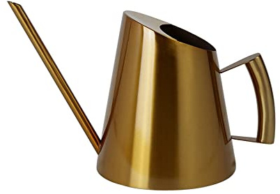 Gießkanne aus Edelstahl, Metallgießkanne mit langem Auslauf, Gießkanne für Pflanzen im Innen- und Außenbereich - Ideale Dekoration, Farbe Gold