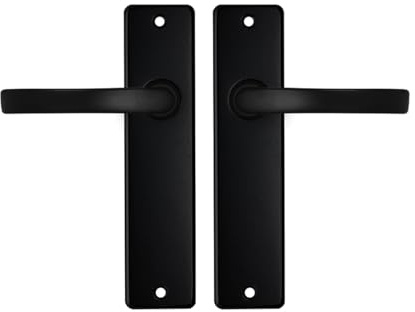 AXA Türbeschläge set - Edge Basic Blok | Türklinken Innentüren mit Langschild, Drückergarnitur Zimmertür, Aluminium, Schwarz Türgriff Innen