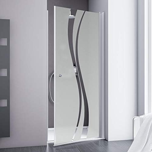 Schulte porte douche pivotante niche 80x192 argenté autolevant réversible | verre trempé anti-calcaire réglage 77.8-80.4 largeur d'accès 69.5 cm