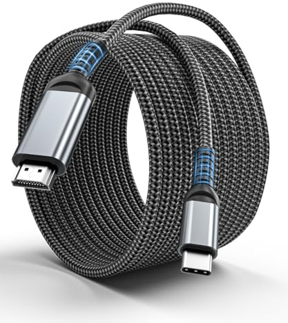 ALLEASA Câble USB C vers HDMI de 91 cm 4K, fiches plaquées or, cordon en aluminium de type C vers HDMI, compatible Thunderbolt 3 et 4 pour MacBook, iMac, iPad Pro, Galaxy, Surface, Dell, HP
