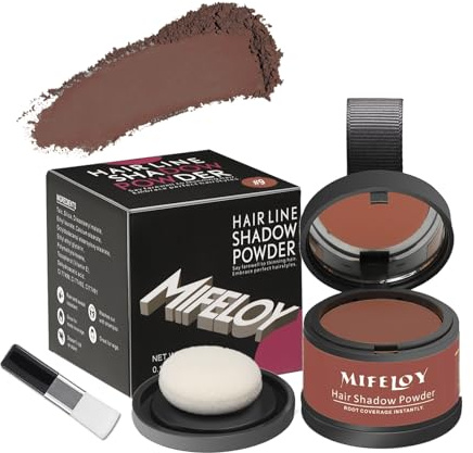 MIFELOY Osynligt utväxtpuder, vattenfast utväxtpuder för män och omedelbar effekt-concealer för kvinnor för hårförtjockning. Täcker utväxt, tunna områden, kala fläckar och grått hår, kastanjebrun