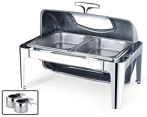 MXFKLJ Chafing Dish de Acero Inoxidable, Juego de Chafing Dish Calentador de Alimentos Buffet Chafing Dish Set para Catering Buffet Warmer, para Buffet Catering Cocina Fiesta