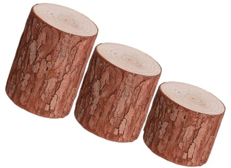 RORPOIR 3 Stück DIY Holzstumpf Teelicht Kerzenhalter Stümpfe Mittelstücke Tischdekoration Chinesische Tanne