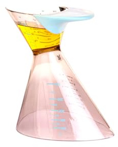 Wintem Dosificador graduado a dos lados de plástico – 2 capacidades diferentes 100/500 ml – Resistente y ligero – Fácil de limpiar – Escala de medición en mililitros (ml), onzas (oz) y tazas (cup) –