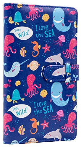 Mini Fotoalbum Buch für 2x3 Zoll Filme - 96 Taschen Kpop Fotokartenhalter Binder für Fujifilm Instax Mini Sofortbildkamera, für Polaroid Hi-Print Bilder (Meer)