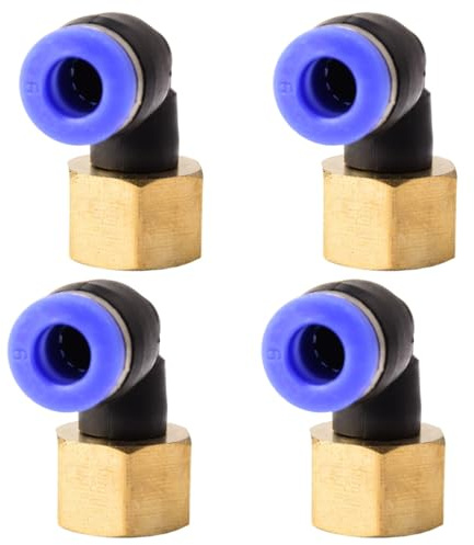 4 st 6mmx1/4” PT Pneumatiska 90°-stickkopplingar med invändig gänga Pneumatiska snabbkopplingar för stickkopplade slangar Tryckluftsanslutning för stickkoppling