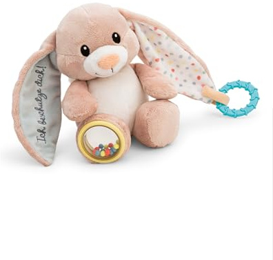 NICI Activity Kuscheltier Hase Fjella Ich beschütze Dich 23cm - rosa - Plüschtier für Babys und Kleinkinder zum Greifen, Knuddeln, Entdecken und Einschlafen | 61883