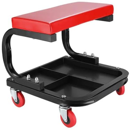 EHYSYN Werkstatt Rollhocker Werkstatt Werkzeug tablett Roll Rollbrett Sitz Universal Auto Reparatur Bank Heavy-Duty ToolBracket Roller hocker mit Rollen(Red)