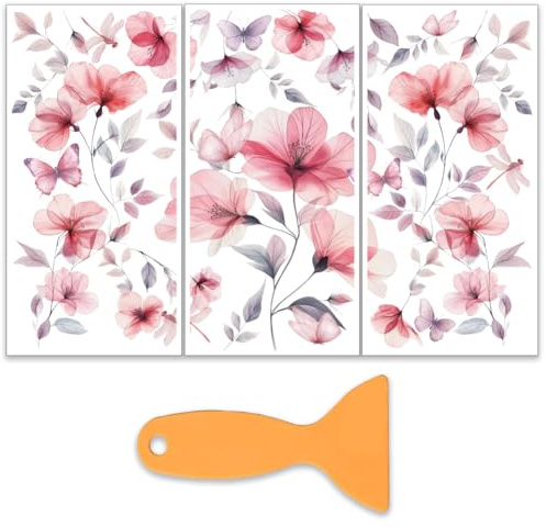 OLYCRAFT 3 Stück/Set Aquarellblumen Transferfolien Zum Aufreiben Für Möbel Und Kunsthandwerk 15x30cm Blumenmotiv Möbel Transferaufkleber Transferaufkleber Zum Aufreiben Für Holz Scrapbook