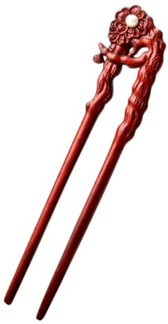 Mikinona Baguettes à Cheveux Chinoises en Bois Sculpté Décoratif Taille Moyenne pour Femmes et Adolescentes Usage Mariage Fête Vintage