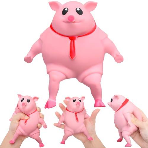 Schweine Quetschspielzeug, Anti Stress Schwein Spielzeug, Schwein Stressspielzeug, Kreatives Dekompressions Piggy, Squishy Squeeze Spielzeug, Antistress Spielzeug für Erwachsene und Kinder